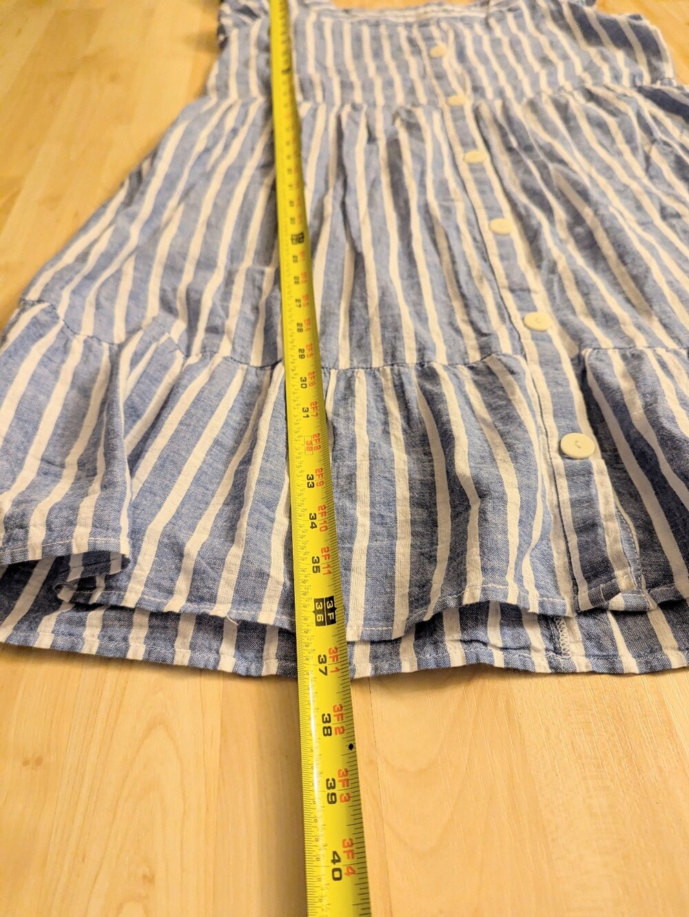 Beach Lunch Lounge Blue and White Striped Button-Front Dress Size Large - Picture 6 of 7